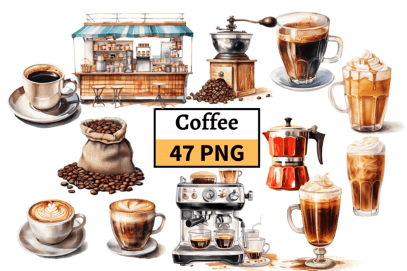 Download Watercolor Coffee Lover Clipart Bundle - Premium Bundle